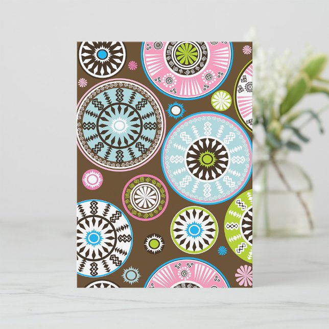 Boho Tribal Mandala Pattern Floral Circles Invitation (Creator Uploaded)