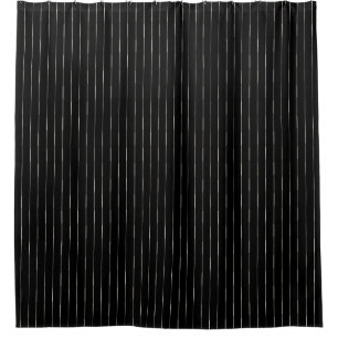 Boho Tribal Nautical black and White stripe Shower Curtain