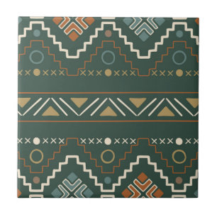 Boho Tribal Pattern Ceramic Tile