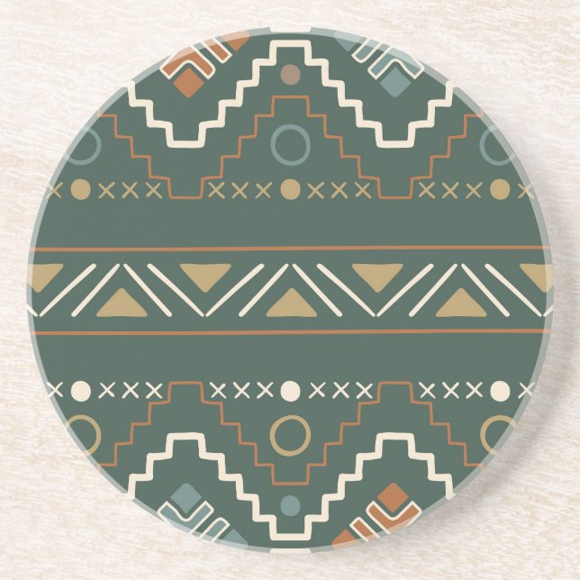 Boho Tribal Pattern Coaster (Front)