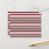 Boho Tribal Postcard Red Pattern Rustic Aztec