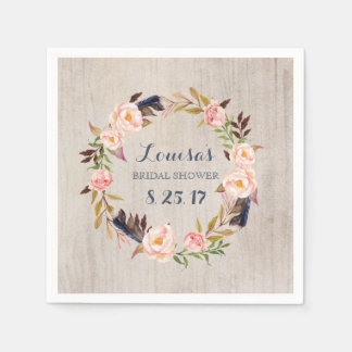Boho Tribal Rustic Bridal Shower Napkins