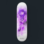 *~* Boho Tribal Shamanic Sacred . Dream Catcher Skateboard<br><div class="desc">* Western BOHO American Watercolor Abstract Dream Catcher Journey with lovely Feathers as a Shamanic symbol for a Native American Spiritual Healer or BOHEMIAM design. * . *** The colours are mostly bright LAVENDER PURPLE MAGENTA colours on WHITE. This spirit based esoteric popular boho creative abstract modern dreamcatcher and feathers...</div>