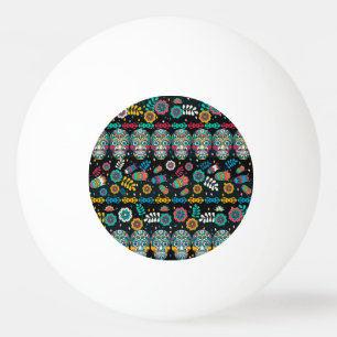 Boho tribal skulls: colorful pattern. ping pong ball