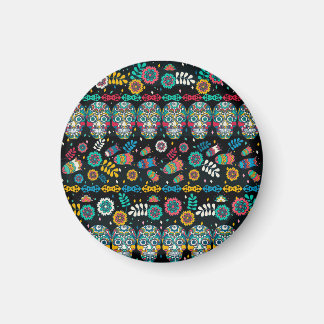 Boho tribal skulls: colourful pattern. magnet