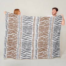 Boho Tribal Striped Fleece Blanket