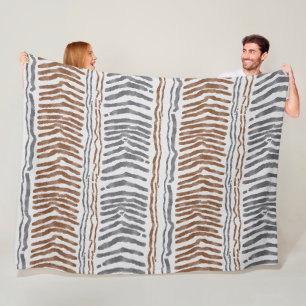 Boho Tribal Striped Fleece Blanket