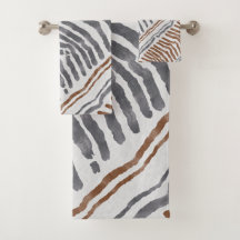 Boho Tribal Striped Towel Set