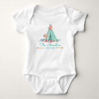 Boho Tribal TeePee Adventure Begins Baby Girl