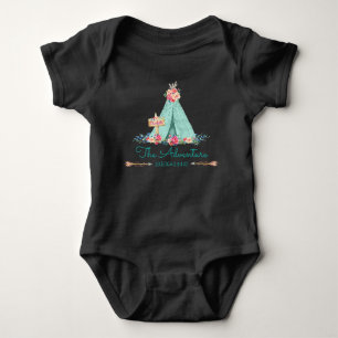 Boho Tribal TeePee Adventure Begins Baby Girl Bodysuit