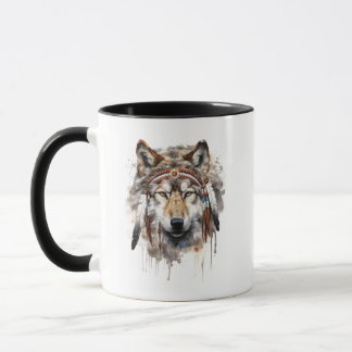 Boho Tribal Wolf Mug