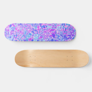 Boho Trippy Groovy Colourful Abstract Blob Mosaic Skateboard
