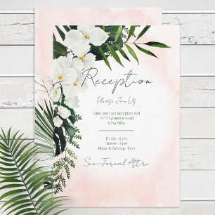 Boho Tropical Blush Watercolor Reception Card