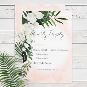 Boho Tropical Blush Watercolor Response Card
