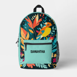 Boho Tropical Bookbag, Samantha Bohemian Backpack 