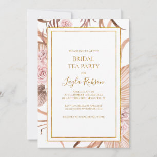 Boho Tropical Botanical   Bridal Tea Party Invitation