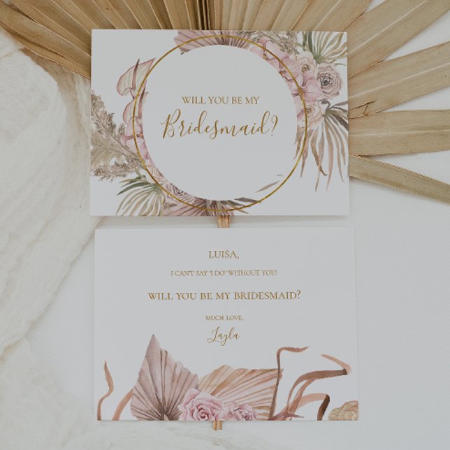 Boho Tropical Botanical | Bridesmaid Proposal Card (Creator Uploaded)