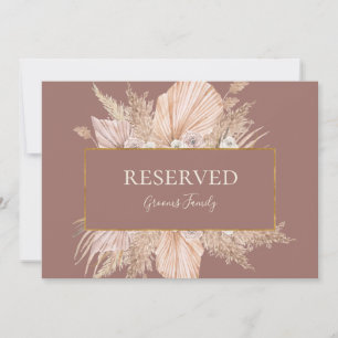 Boho Tropical Botanical   Dusty Rose Reserved Sign