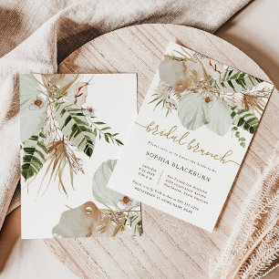Boho Tropical Botanical Floral   Bridal Brunch Invitation