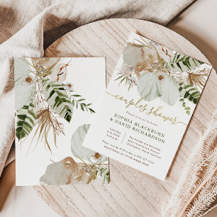 Boho Tropical Botanical Floral   Couples Shower Invitation