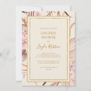 Boho Tropical Botanical Green Lingerie Shower Invitation