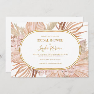 Boho Tropical Botanical   Horizontal Bridal Shower Invitation
