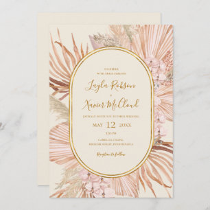 Boho Tropical Botanical   Ivory Casual Wedding Invitation