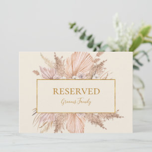 Boho Tropical Botanical Ivory Reserved Sign