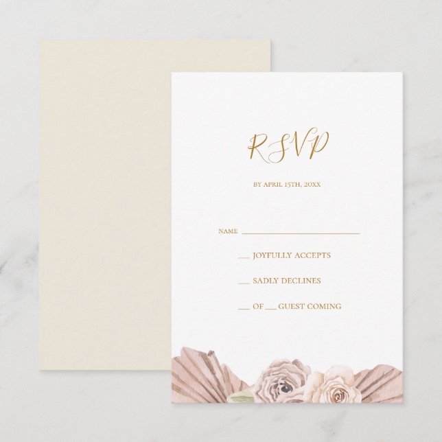 Boho Tropical Botanical | Ivory RSVP Card (Front/Back)