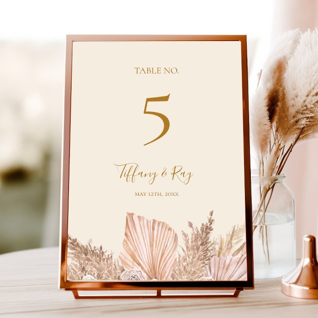 Boho Tropical Botanical | Ivory Table Number  (Creator Uploaded)