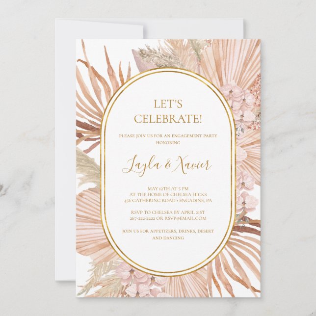 Boho Tropical Botanical | Let's Celebrate Invitation (Front)