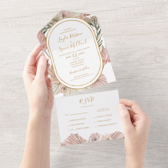 Boho Tropical Botanical | Seal And Send All In One Invitation (Tearaway)