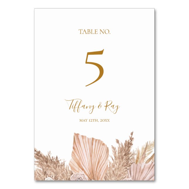 Boho Tropical Botanical | Table Number  (Front)