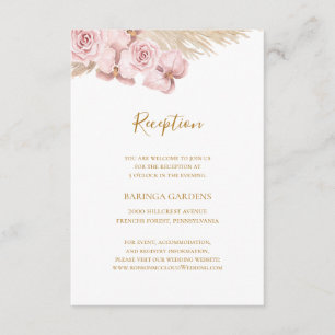 Boho Tropical Botanical   Wedding Reception Card