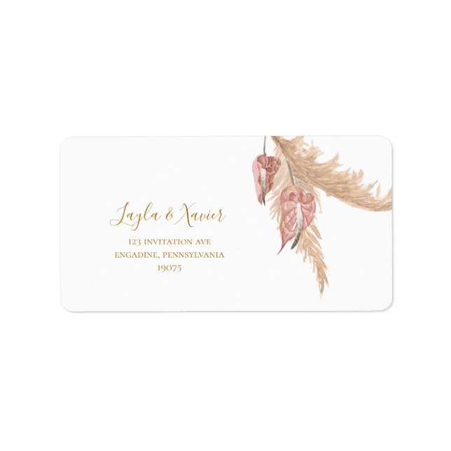 Boho Tropical Botanical | Wedding RSVP Address Label (Front)