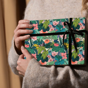 Boho Tropical Botanical Wrapping Paper