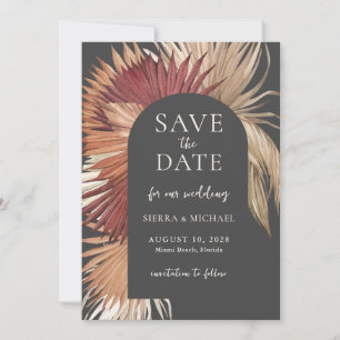 Boho Tropical Fan Palms Wedding Save the Date