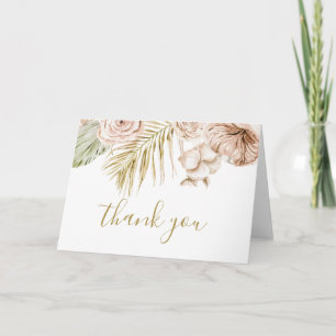 Boho Tropical Floral and Palm terracotta wedding Card