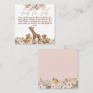 Boho Tropical Floral Girl Shower Book request Enclosure Card