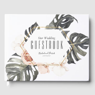 Boho Tropical Floral Wedding Guest Book