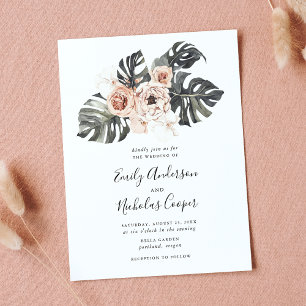 Boho Tropical Floral Wedding Invitation