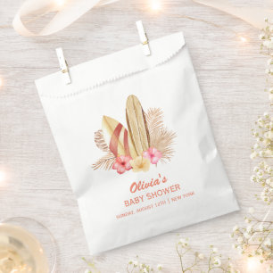 Boho Tropical Flower SurfIng Baby Shower Favour Bag