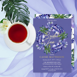 Boho Tropical Leaves Lavender Green Bridal Tea
