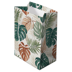 Boho Tropical Leaves Medium Gift Bag