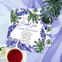 Boho Tropical Leaves Purple | Green Bridal Tea