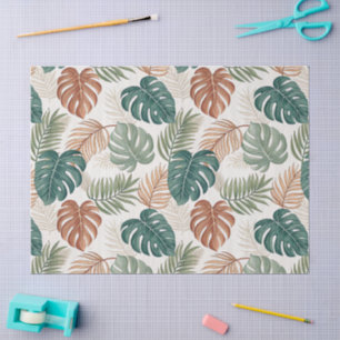 Boho Tropical Leaves Tissue Paper