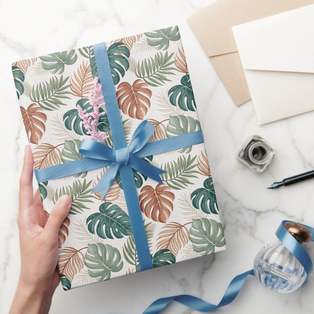 Boho Tropical Leaves  Wrapping Paper (Gifting)