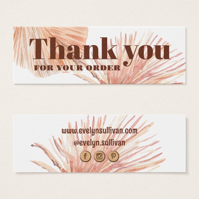 boho tropical mini package insert (Front & Back)