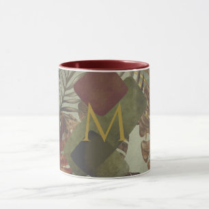 Boho tropical monstera palm leaf 70's summer  mug