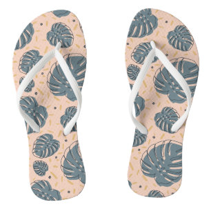 Boho Tropical Monstera Thongs
